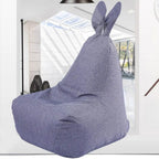 Linen Bean Bag Chair with Removable Cover and Bunny Ear Design Main Product Image