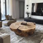 Live Edge Coffee Table with Organic Inlay – Wabi-Sabi Gathering Centerpiece