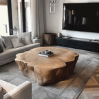 Live Edge Coffee Table with Organic Inlay – Wabi-Sabi Gathering Centerpiece