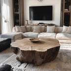 Live Edge Coffee Table with Organic Inlay – Wabi-Sabi Gathering Centerpiece