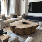 Live Edge Coffee Table with Organic Inlay – Wabi-Sabi Gathering Centerpiece Main Product Image