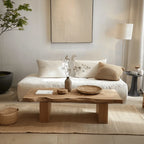 Live Edge Solid Wood Coffee Table with Organic Silhouette and Wabi-Sabi Craft