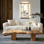 Live Edge Solid Wood Coffee Table with Organic Silhouette and Wabi-Sabi Craft
