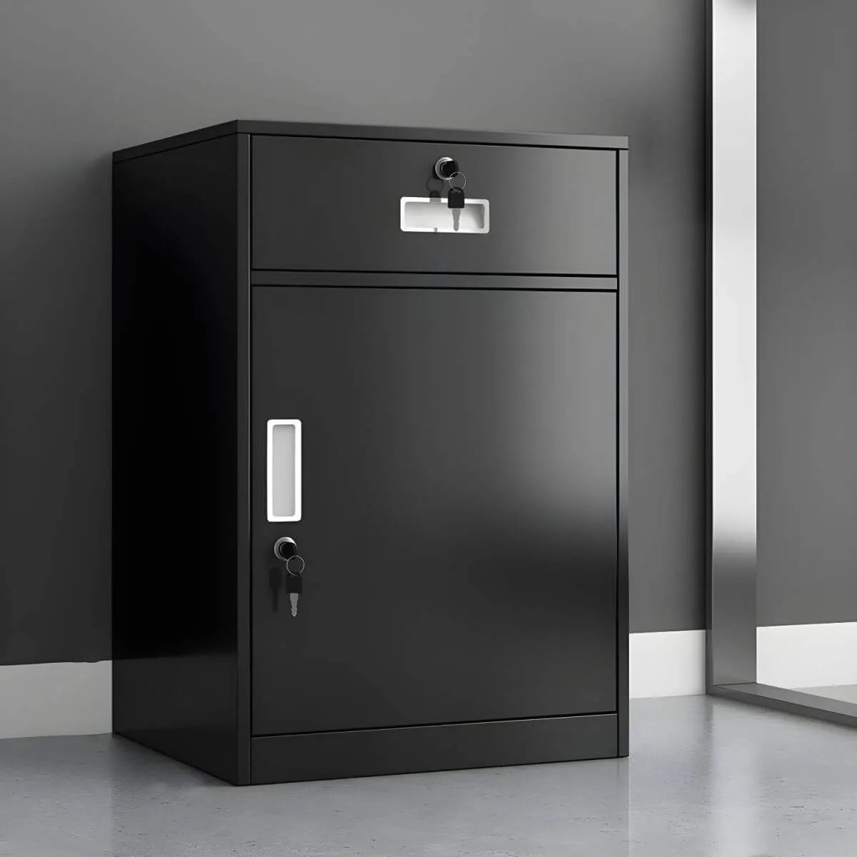 Lockable Fireproof Metal File Cabinet With Versatile Vertical Storage