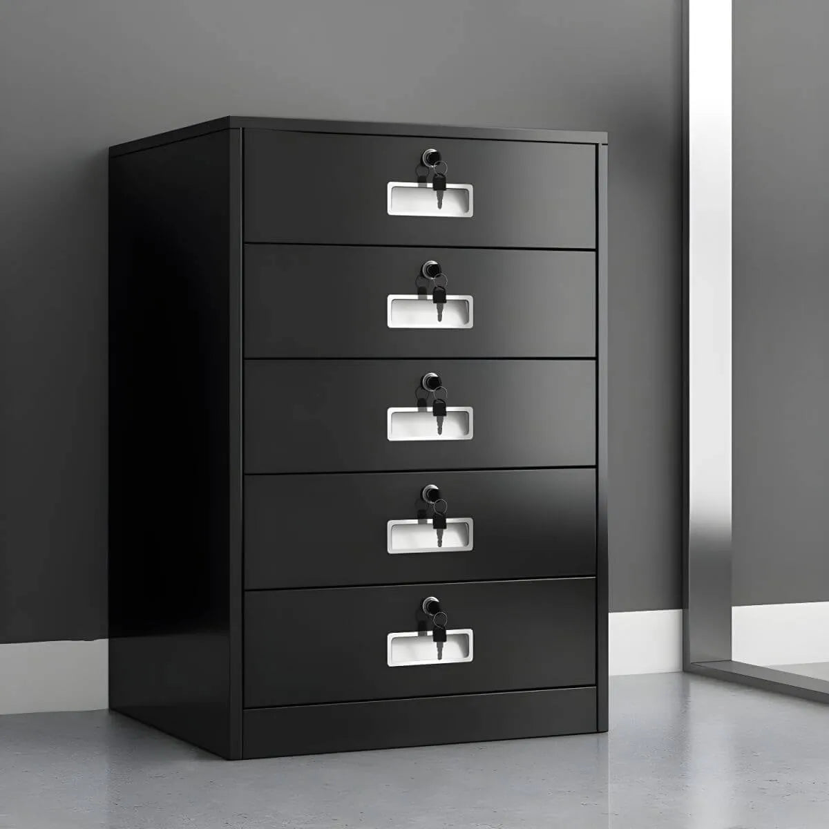 Lockable Fireproof Metal File Cabinet With Versatile Vertical Storage
