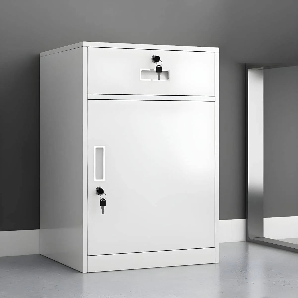 Lockable Fireproof Metal File Cabinet With Versatile Vertical Storage