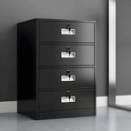 Lockable Fireproof Metal File Cabinet With Versatile Vertical Storage