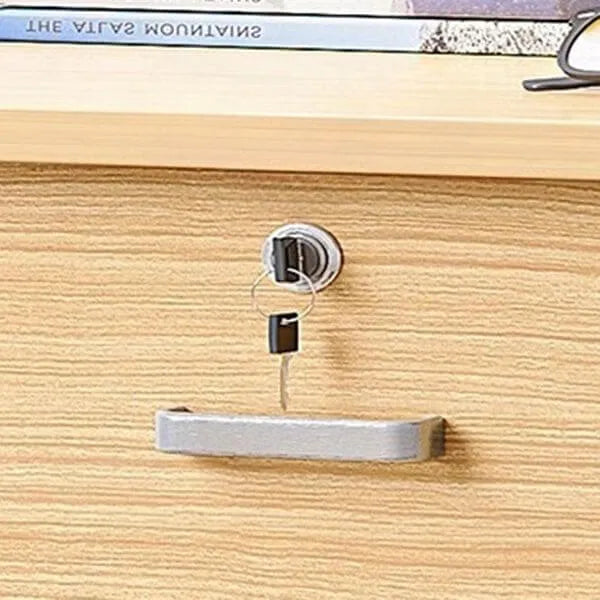 Lockable Wood Filing Cabinet With Shelves, Drawers and Casters