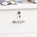 Lockable Wood Filing Cabinet With Shelves, Drawers and Casters
