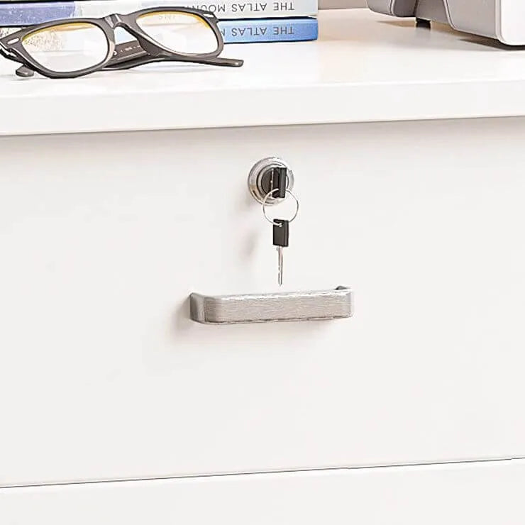 Lockable Wood Filing Cabinet With Shelves, Drawers and Casters