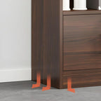 Lockable Wood Office Storage Cabinet With Open Shelves