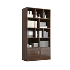 Lockable Wood Office Storage Cabinet With Open Shelves