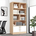 Lockable Wood Office Storage Cabinet With Open Shelves