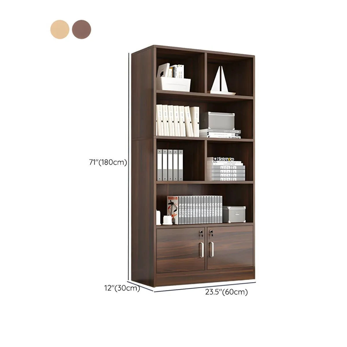 Lockable Wood Office Storage Cabinet With Open Shelves Dimensions