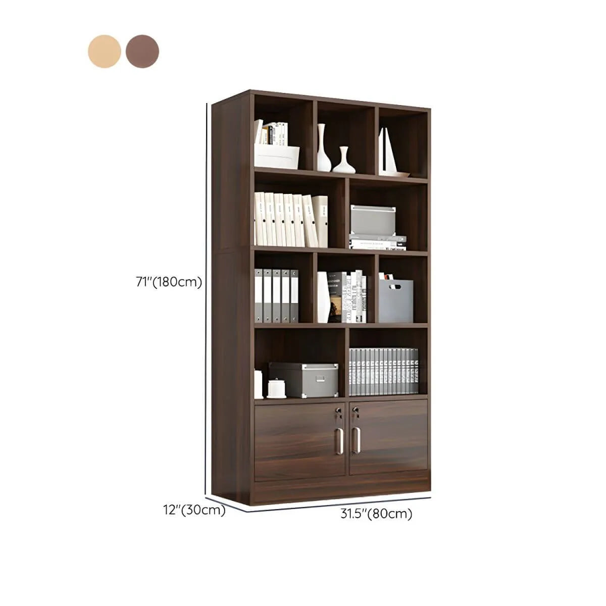 Lockable Wood Office Storage Cabinet With Open Shelves Dimensions