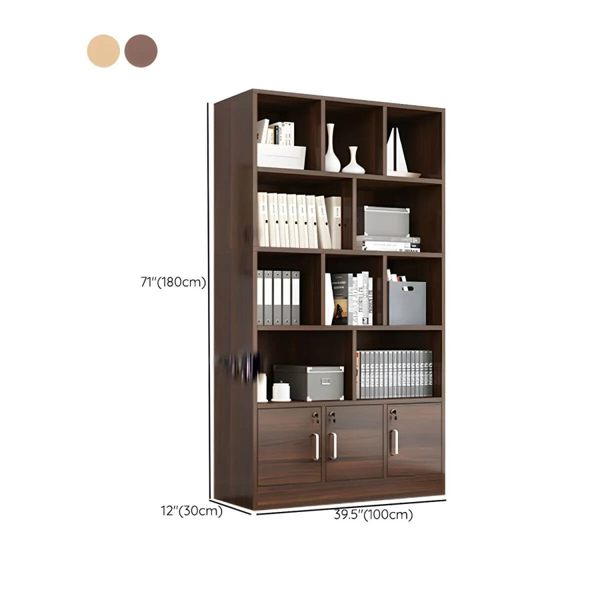 Lockable Wood Office Storage Cabinet With Open Shelves Dimensions