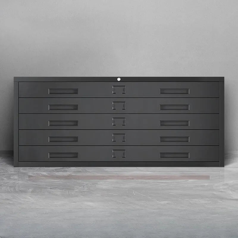 Locking Steel Lateral File Cabinet With 5 Drawers and Label Slots