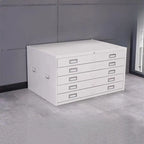 Locking Steel Lateral File Cabinet With 5 Drawers and Label Slots