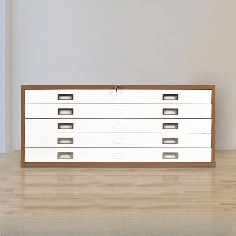 Locking Steel Lateral File Cabinet With 5 Drawers and Label Slots