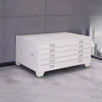 Locking Steel Lateral File Cabinet With 5 Drawers and Label Slots