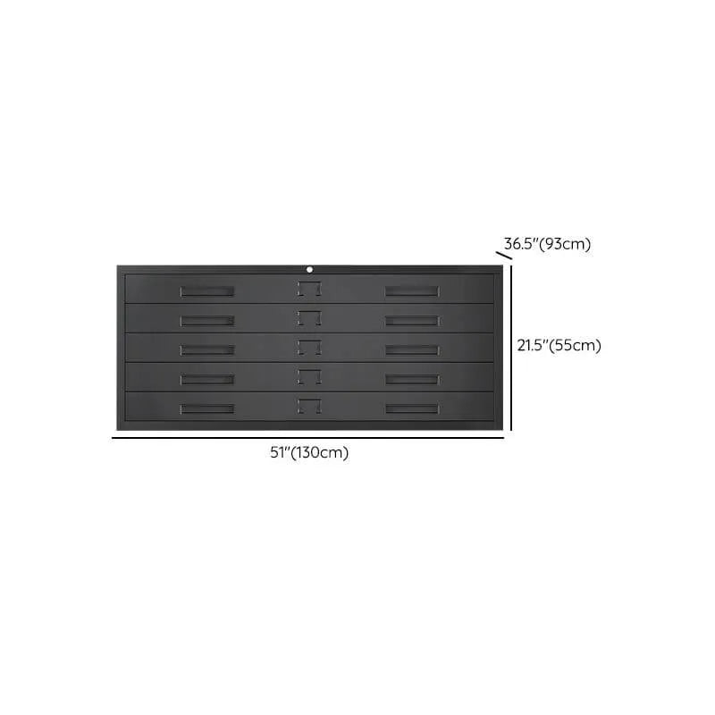 Locking Steel Lateral File Cabinet With 5 Drawers and Label Slots Dimensions