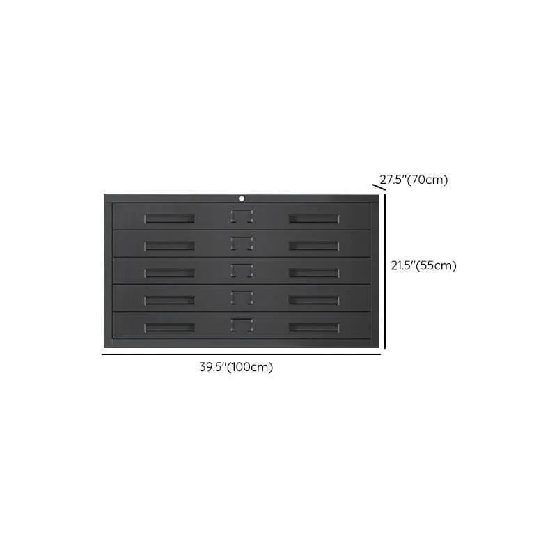 Locking Steel Lateral File Cabinet With 5 Drawers and Label Slots Dimensions