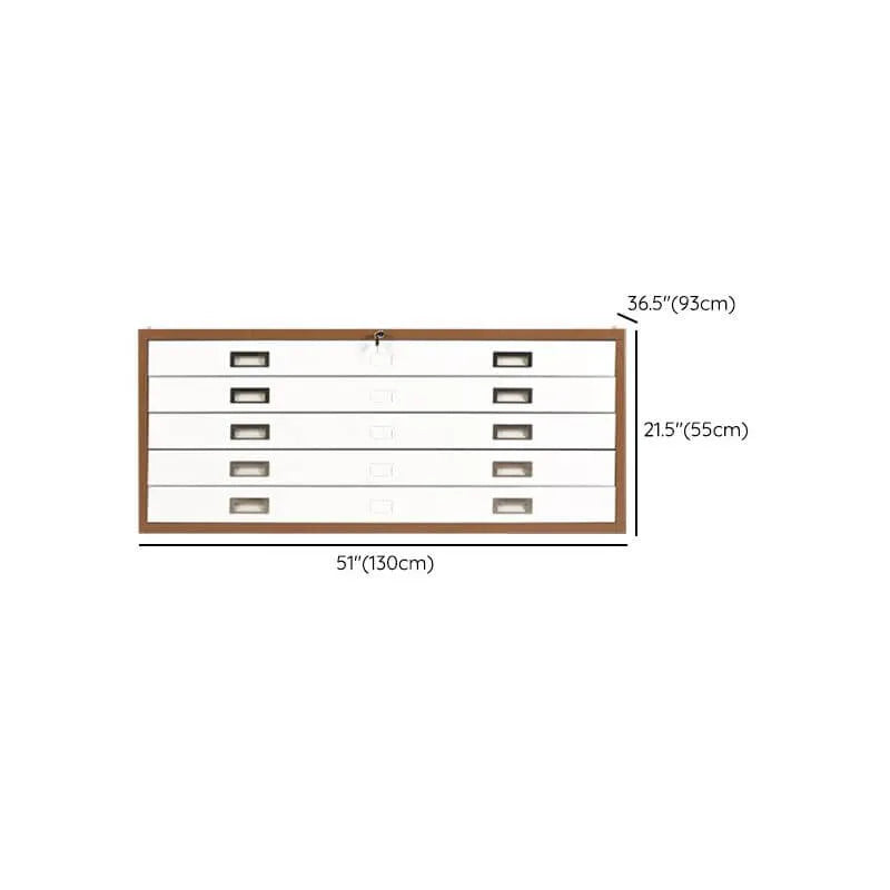Locking Steel Lateral File Cabinet With 5 Drawers and Label Slots Dimensions