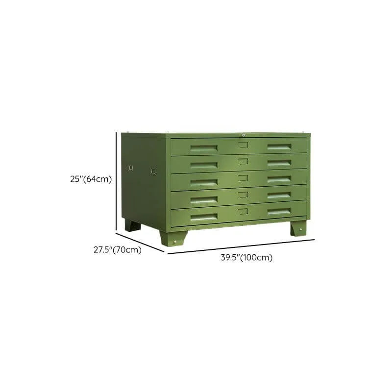 Locking Steel Lateral File Cabinet With 5 Drawers and Label Slots Dimensions
