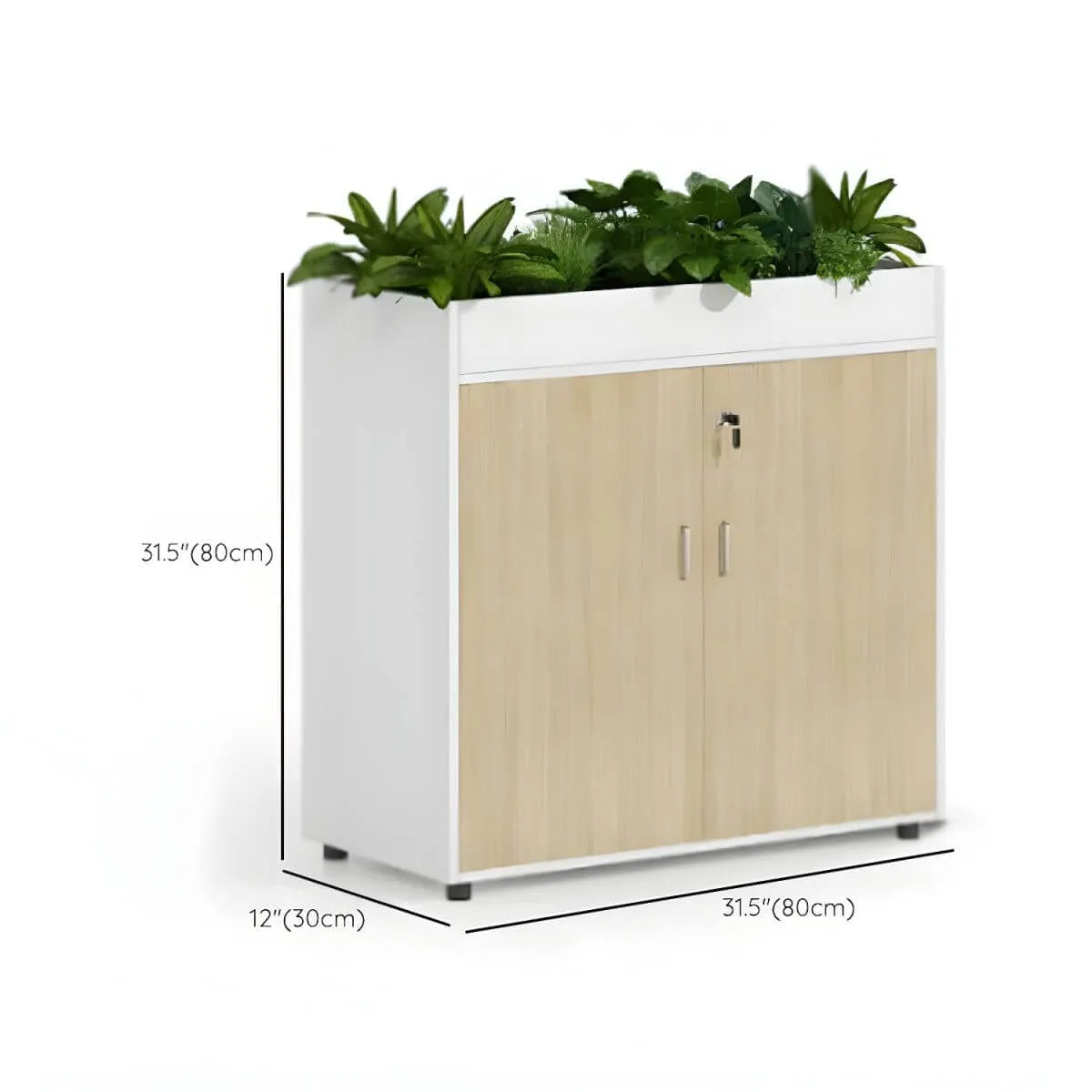Locking Wood Planter Filing Cabinet Divider With Open Shelves Dimensions