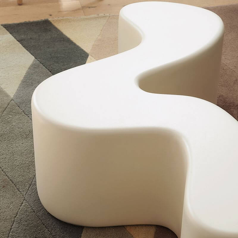 Low-Profile Abstract Coffee Table with Seamless Fiberglass Top