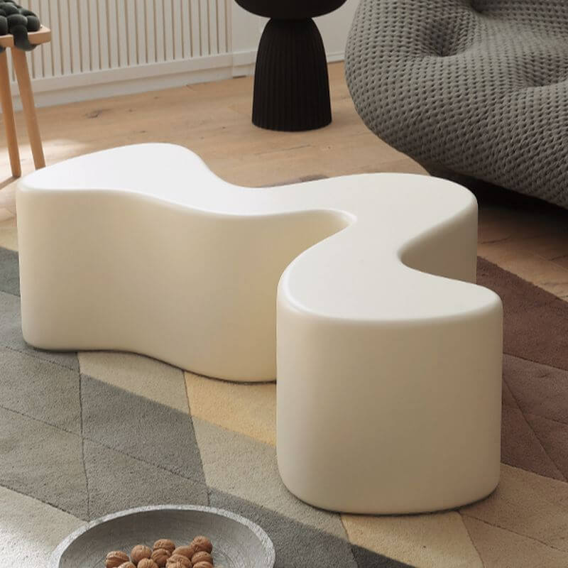 Low-Profile Abstract Coffee Table with Seamless Fiberglass Top Secondary image