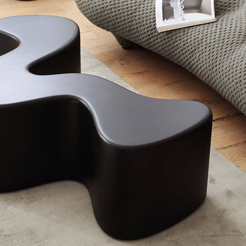 Low-Profile Abstract Coffee Table with Seamless Fiberglass Top
