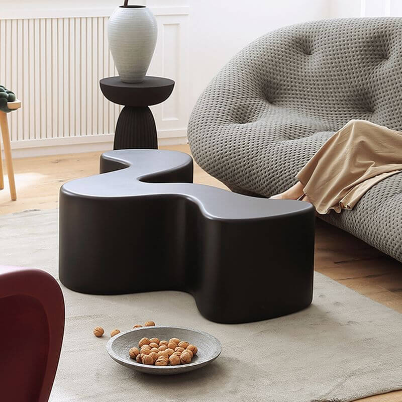 Low-Profile Abstract Coffee Table with Seamless Fiberglass Top Main Product Image Main image