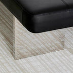 Low-Profile Armless Bench in Modern Style with Five-Section Tufting and Polished Metal Base