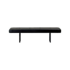 Low-Profile Armless Bench in Modern Style with Five-Section Tufting and Polished Metal Base