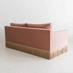 Low-Profile Fringe Sofa Series With Velvet Texture and Cocooned Silhouette