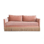 Low-Profile Fringe Sofa Series With Velvet Texture and Cocooned Silhouette Main Product Image