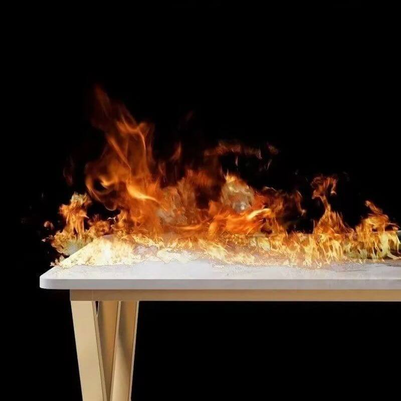 Low-Profile Modern Coffee Table with Sintered Stone Top and Metal Base