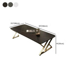 Low-Profile Modern Coffee Table with Sintered Stone Top and Metal Base Dimensions