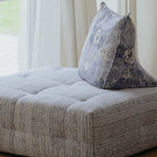 Low-Profile Modular Sofa With Movable Backrests and French Violet Appeal