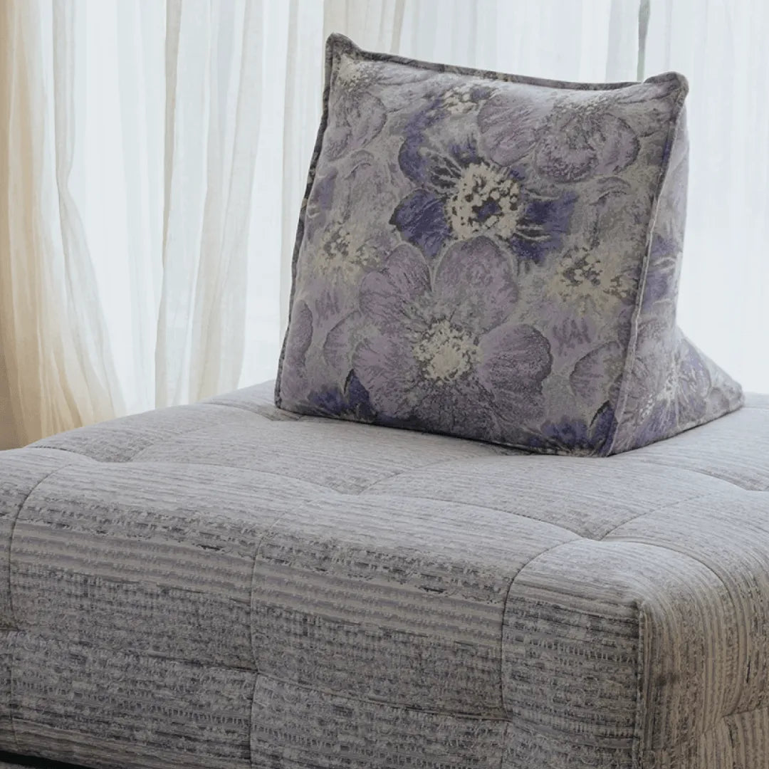 Low-Profile Modular Sofa With Movable Backrests and French Violet Appeal