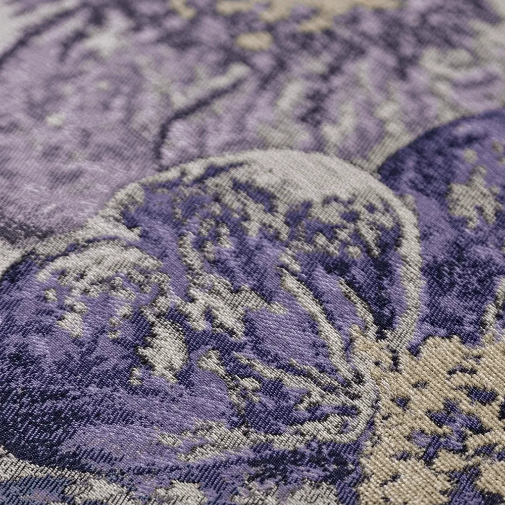 Low-Profile Modular Sofa With Movable Backrests and French Violet Appeal