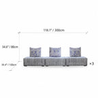 Low-Profile Modular Sofa With Movable Backrests and French Violet Appeal Dimensions