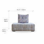 Low-Profile Modular Sofa With Movable Backrests and French Violet Appeal Dimensions