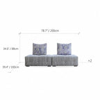 Low-Profile Modular Sofa With Movable Backrests and French Violet Appeal Dimensions
