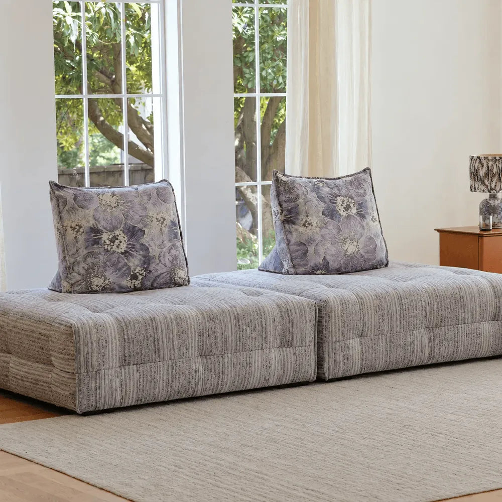 Low-Profile Modular Sofa With Movable Backrests and French Violet Appeal Main Product Image