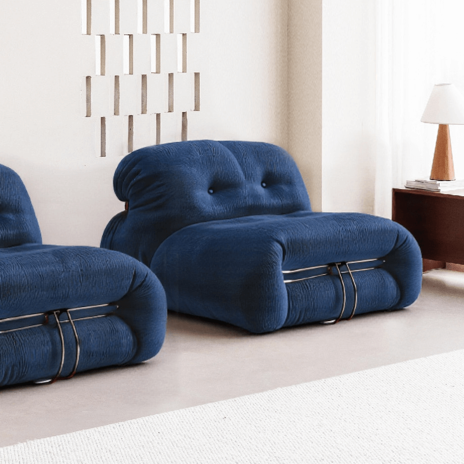 Low-Profile Soriana-Inspired Accent Chair in Textured Burgundy Velvet