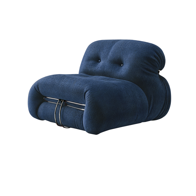 Low-Profile Soriana-Inspired Accent Chair in Textured Burgundy Velvet