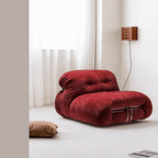 Low-Profile Soriana-Inspired Accent Chair in Textured Burgundy Velvet