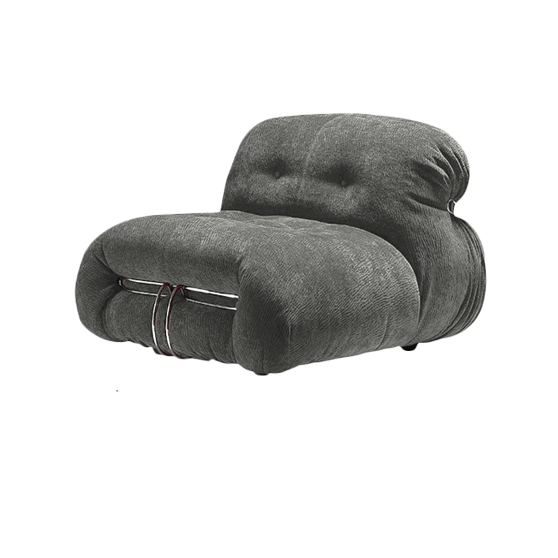 Low-Profile Soriana-Inspired Accent Chair in Textured Burgundy Velvet